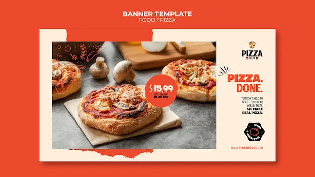 Modelo de banner de pizzaria