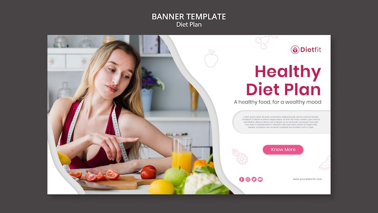PSD grátis modelo de banner de plano de dieta