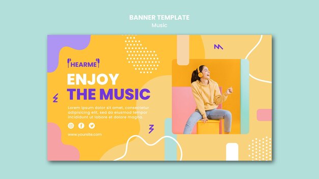 Modelo de banner de plataforma de música