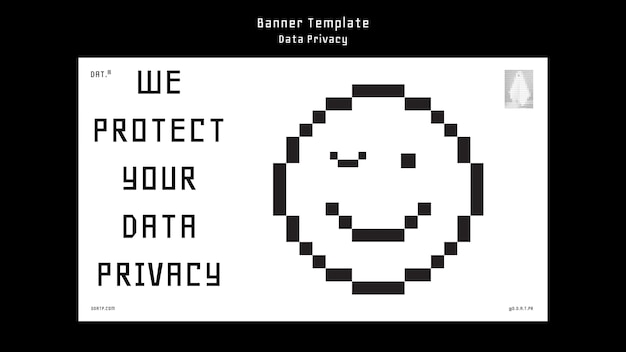 Modelo de banner de privacidade de dados de design plano