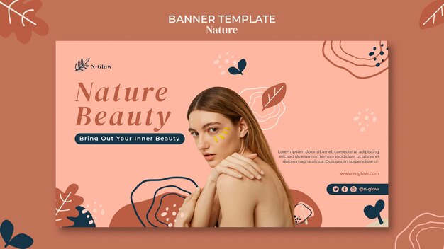 Modelo de banner de produtos naturais para a pele