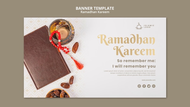 Modelo de banner de ramadã com foto