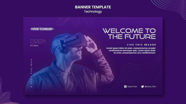 PSD grátis modelo de banner de realidade virtual