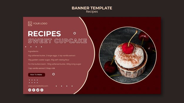 Modelo de banner de receitas de sobremesa