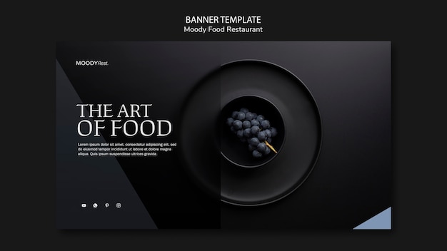 Modelo de banner de restaurante de comida temperamental