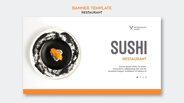 PSD grátis modelo de banner de restaurante de sushi