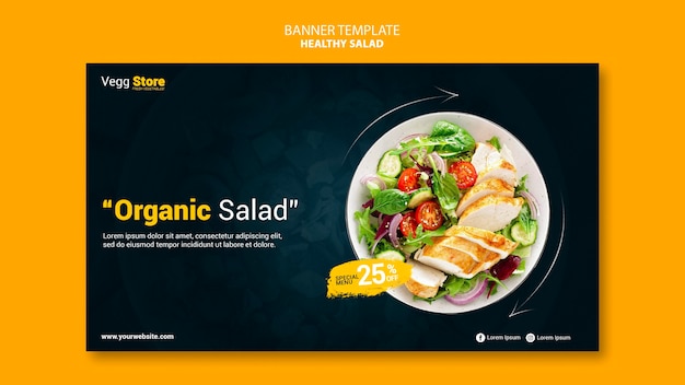 Modelo de banner de salada saudável