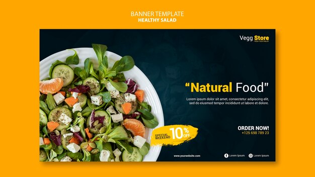 Modelo de banner de salada saudável