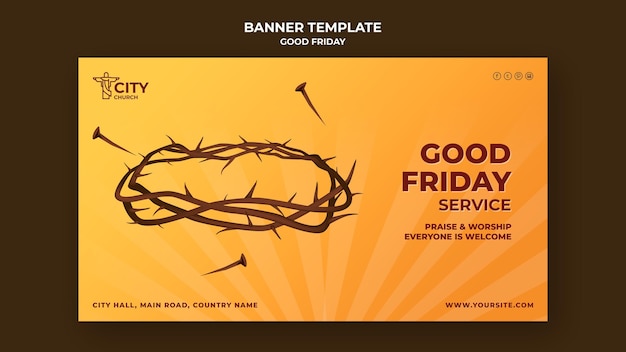 Modelo de banner de Sexta Feira Santa