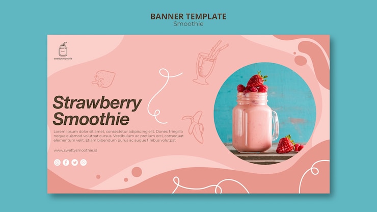 PSD grátis modelo de banner de smoothie fresco
