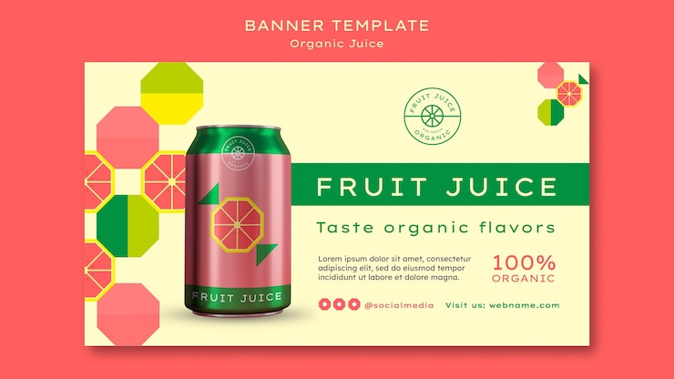 PSD grátis modelo de banner de suco orgânico