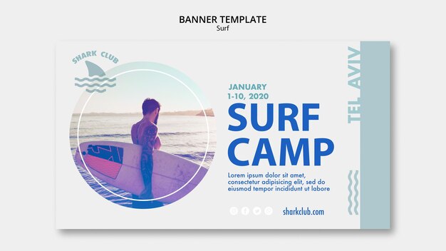 Modelo de banner de surf