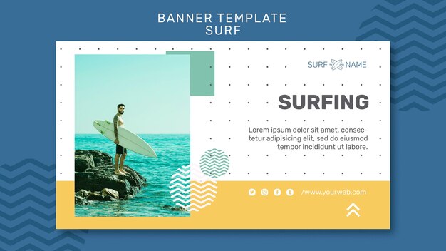 Modelo de banner de surf