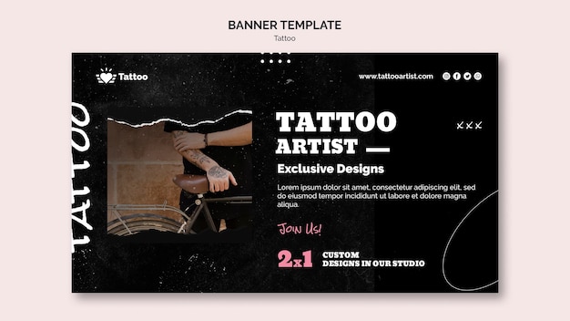 PSD grátis modelo de banner de tatuador