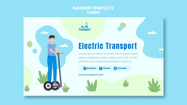 PSD grátis modelo de banner de transporte elétrico