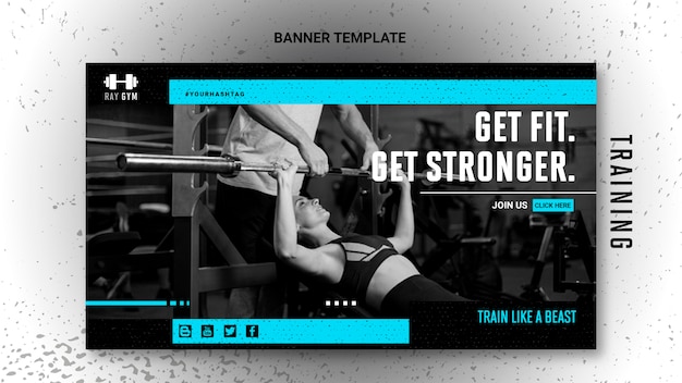 Modelo de banner de treinamento com foto