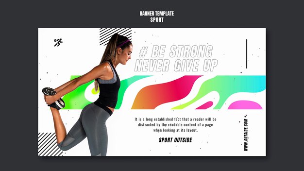 Modelo de banner de treinamento feminino