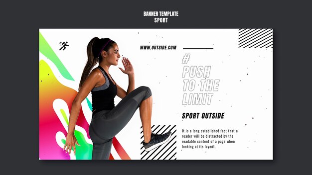 Modelo de banner de treino motivacional