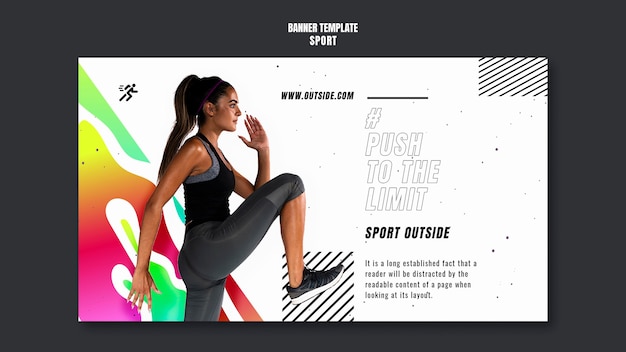 Modelo de banner de treino motivacional