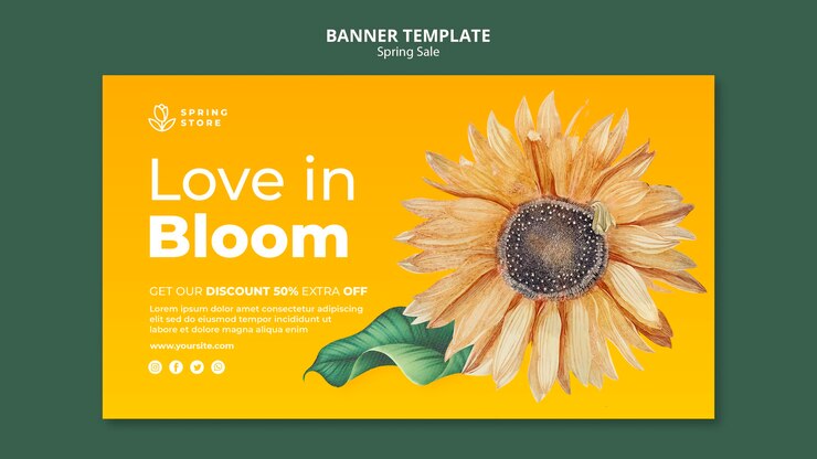 PSD grátis modelo de banner de venda de primavera