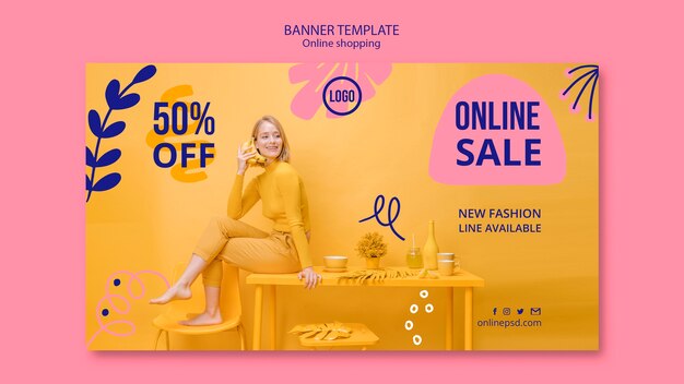 Modelo de banner de venda on-line