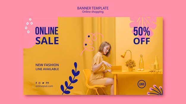 Modelo de banner de venda on-line