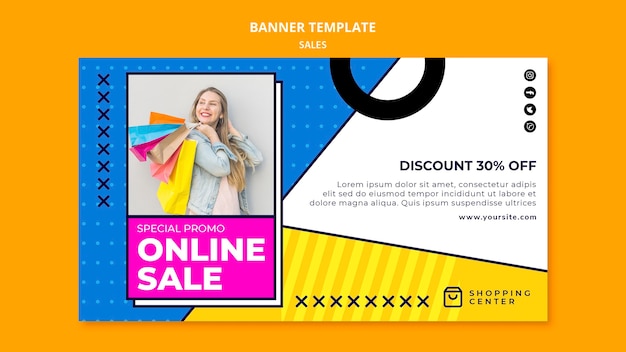 Modelo de banner de venda on-line