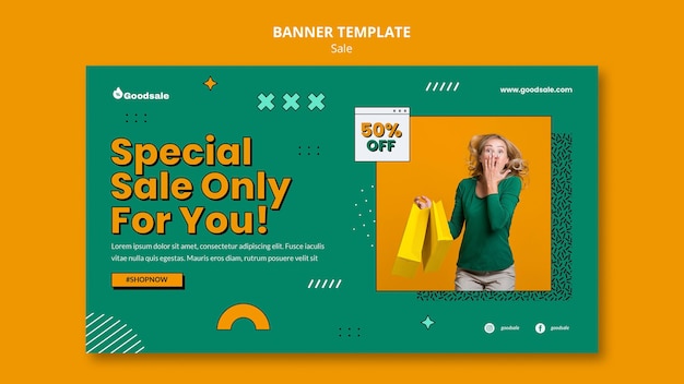 Modelo de banner de venda online