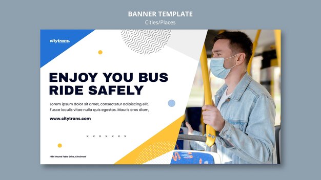 Modelo de banner de viagem segura