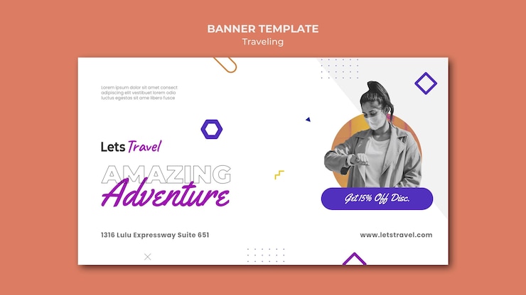 PSD grátis modelo de banner de viagem