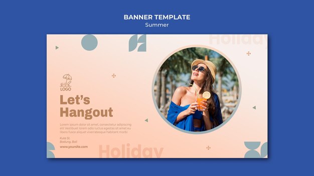 Modelo de banner de viagens de verão