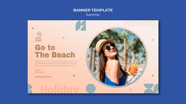 Modelo de banner de viagens de verão