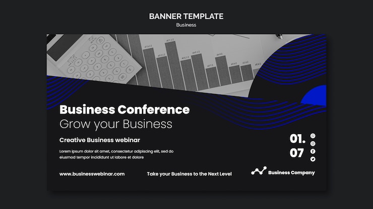 PSD grátis modelo de banner de webinar de negócios