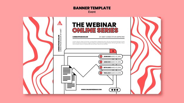 Modelo de banner de webinar on-line de evento