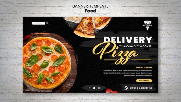 PSD grátis modelo de banner delicioso de pizzadelivery