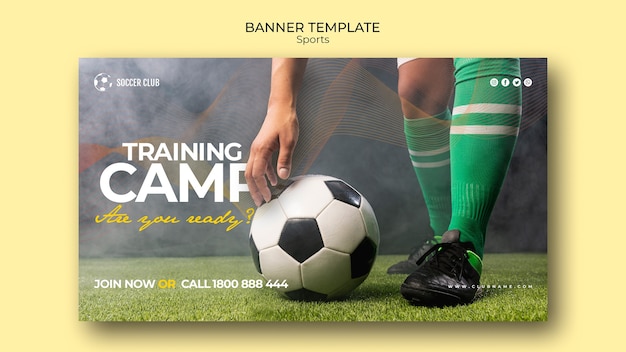 Modelo de banner do campo de treinamento de clube de futebol