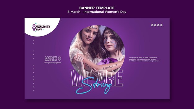 Modelo de banner do dia da mulher bonita