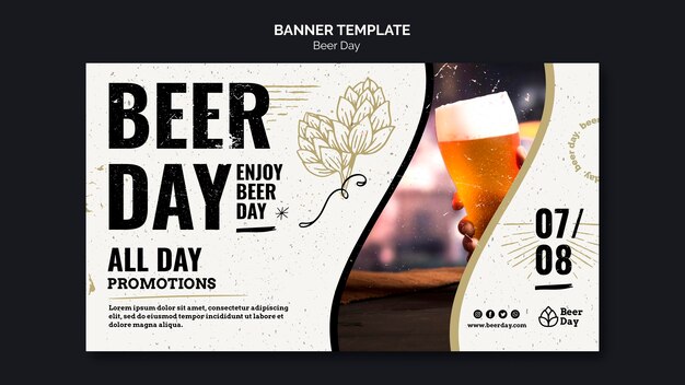 Modelo de banner do dia de cerveja