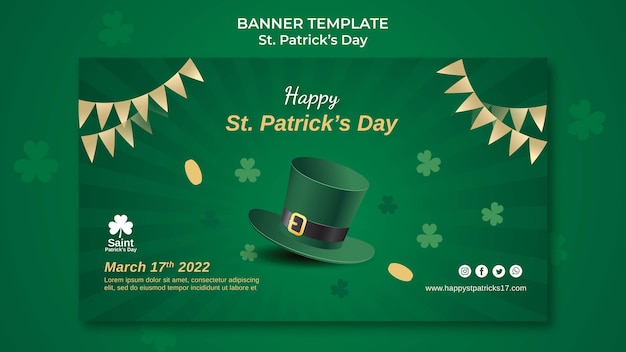 Modelo de banner do dia de patrick mancha