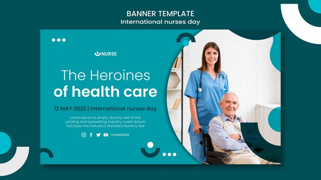 Modelo de banner do dia internacional dos enfermeiros