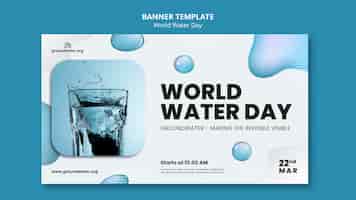 PSD grátis modelo de banner do dia mundial da água