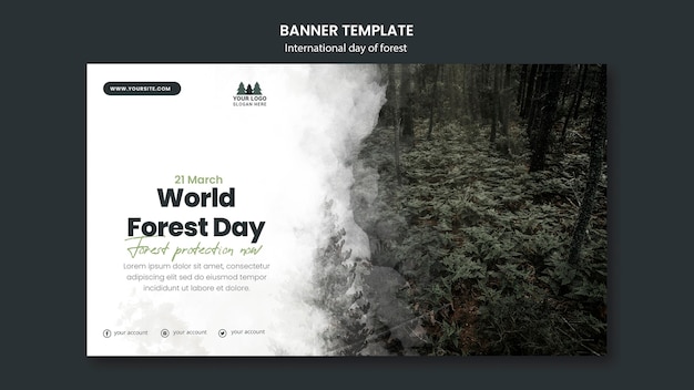 Modelo de banner do Dia Mundial da Floresta