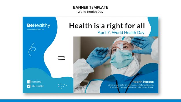 Modelo de banner do dia mundial da saúde