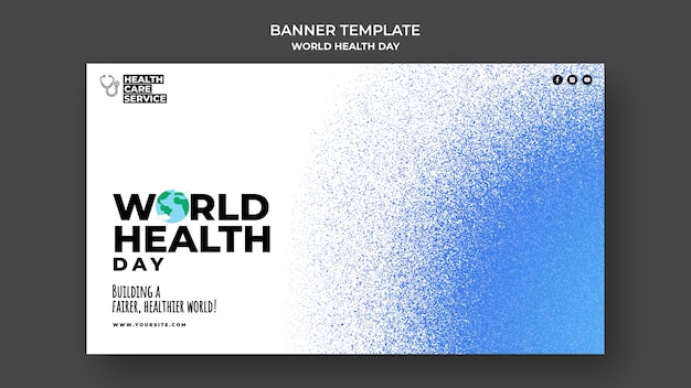 Modelo de banner do dia mundial da saúde