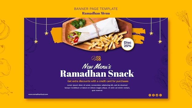 Modelo de banner do menu ramadahn