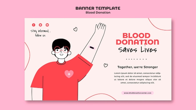 PSD grátis modelo de banner doe sangue