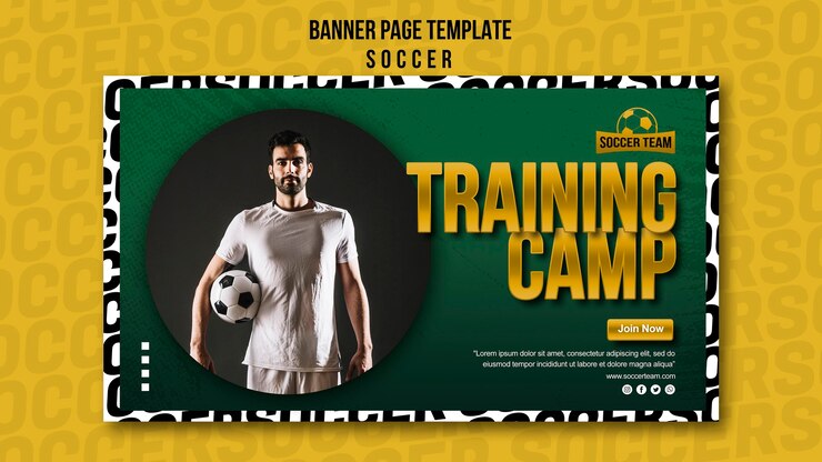 PSD grátis modelo de banner - escola de campo de treinamento de futebol