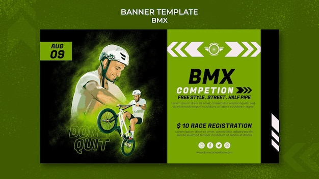 PSD grátis modelo de banner horizontal bmx