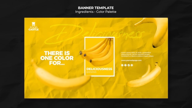 PSD grátis modelo de banner horizontal com banana