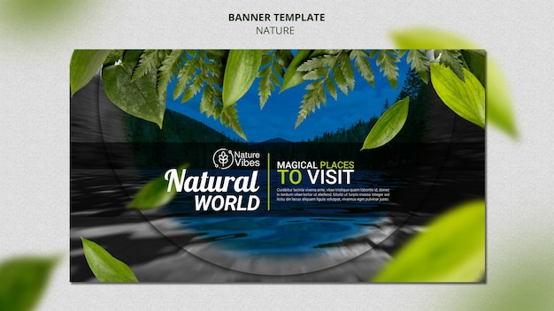 PSD grátis modelo de banner horizontal da natureza